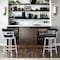 Armen Living Madrid 30" Bar Height Swivel Black Faux Leather and Brushed Stainless Steel Bar Stool LCMABABSBL30 - alternate 1
